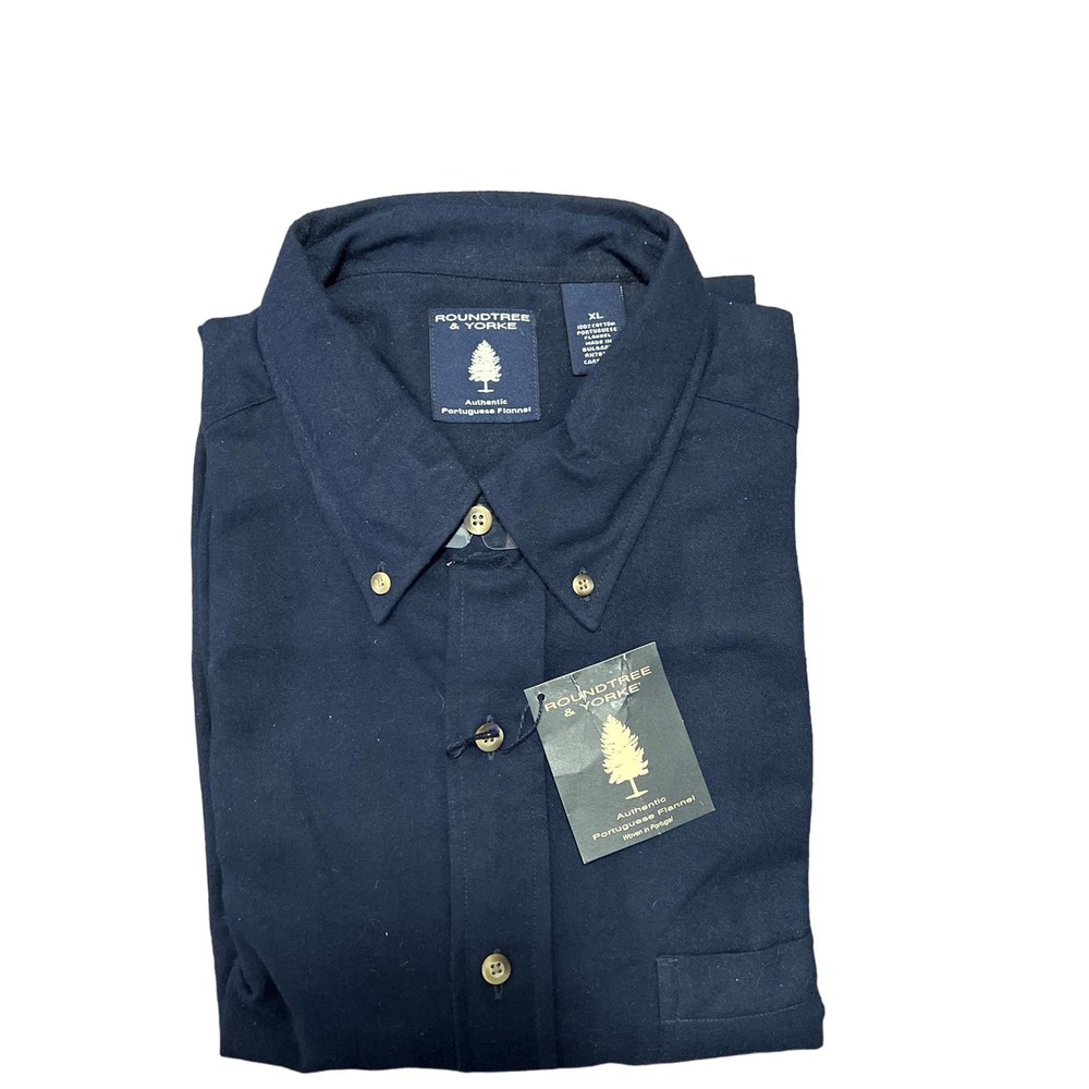 * Men’s Blue Roundtree & Yorke Long Sleeve Button Down